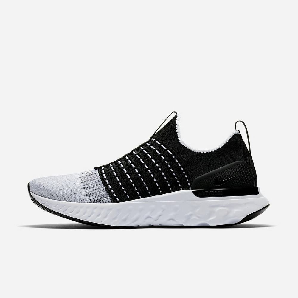 Chaussure De Running Nike React Phantom Run Flyknit 2 Noir 2863-410 Black/White Homme | XYV-61887076